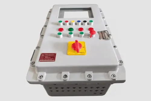Flameproof control panel with push buttons, indicators and selector switch - design 01